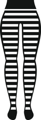 Canvas Print - Woman legs wearing striped tights icon in simple style isolated on white background