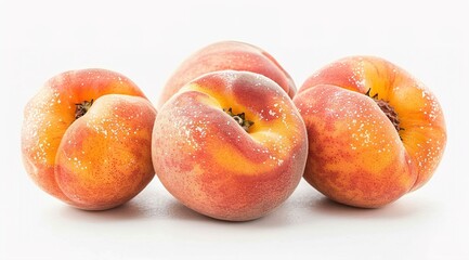 Wall Mural - peaches on white background