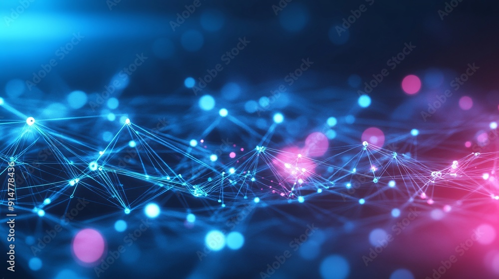 A high-tech visualization of a technology ecosystem, focusing on the ...