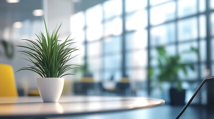 Poster - Blurring the Background in a Modern Office Interior : Generative AI