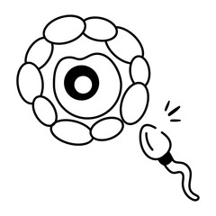 fertilization icon designed in sketchy style