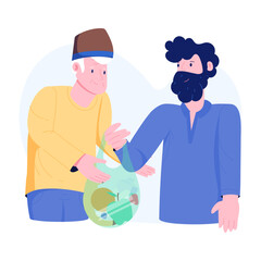 Poster - A flat style illustration of food donation 