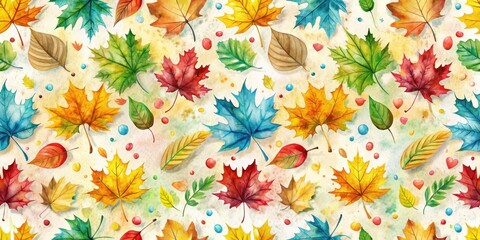 Poster - Seamless abstract chunk paint leaves pattern background, abstract, seamless, chunk, paint, leaves, pattern, background