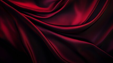 Black dark deep burgundy ruby cherry plum red abstract background Silk satin velvet fabric Elegant luxury rich Curtain drapery fold line wave flow Romance Valentine Birthday Christmas  : Generative AI