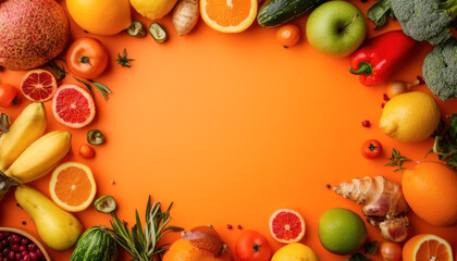 Wall Mural - A colorful image of various fruits