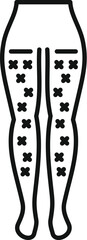 Wall Mural - Black and white line drawing of female legs wearing tights with a cross pattern