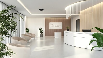 Poster - Lobby Interior Design Inside Clinic : Generative AI
