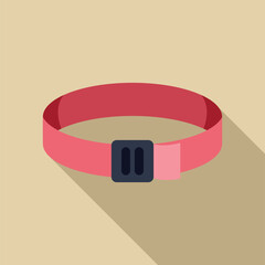 Sticker - Pink wristband lying flat on a surface with a long shadow