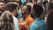 © The Little Hut - Crowd of multiracial people having fun together at city park  Social gathering and community concept : Generative AI