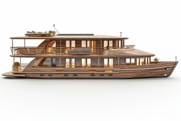 Sleek and stylish floating villa with clean lines and high end finishes designed for privacy and luxury in aquatic living