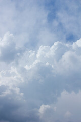 it's a white sky full of puffy clouds