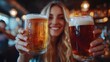 © AIPix - Friends Toasting At A Lively Pub, Enjoying Drinks And Good Times