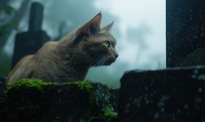 Canvas Print - Curious cat in the rain