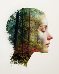 Poster - serene forest landscape in profile