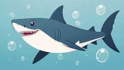 cute little shark cartoon illustration