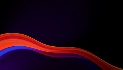 Wall Mural - Dark grainy color gradient wave background, purple red yellow blue green colors banner poster cover abstract design, black copy space.