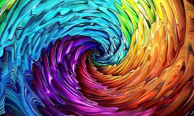 Wall Mural - Rainbow colors spiral abstract background