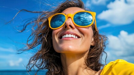 Woman sailing on the ocean, vacation, travel Background