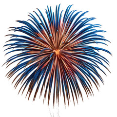 Sticker - A firework with a blue and orange tail