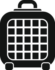 Poster - Black silhouette of a pet carrier designed for transporting small animals with ventilation