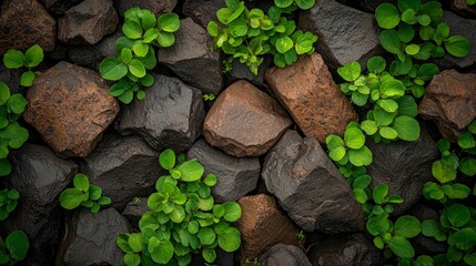 Canvas Print - Texture of volcanic rock, rugged surface, detailed texture Background