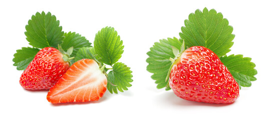 Sticker - strawberry isolated over white background