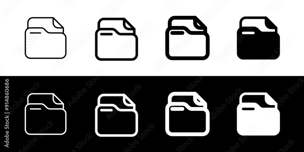 Editable vector file document folder icon. Part of a big icon set family. Perfect for web and app interfaces, presentations, infographics, etc