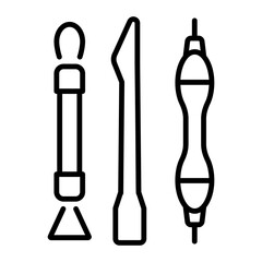 Poster - An outline icon of sculpting tools 