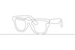 © derplan13 - Sunglasses classic. Glasses for sun protection.One continuous line. Line art. Minimum one line. White background. One line drawing.