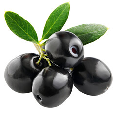 Wall Mural - Black olives with leaves clip art