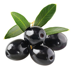 Wall Mural - Black olives with leaves clip art