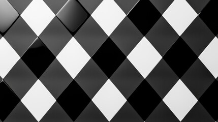 Wall Mural - Checkerboard pattern, classic design, black and white Background