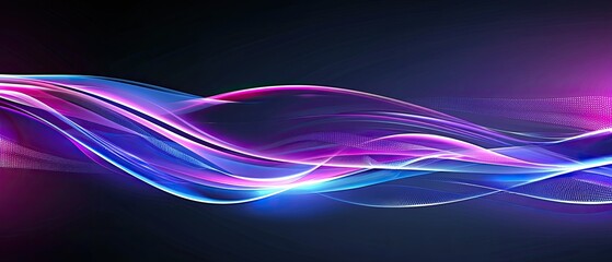 Wall Mural - vibrant abstract light waves on a dark background. perfect for design, technology themes, and striki