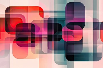 Wall Mural - vibrant abstract design featuring layered shapes in various colors, creating a dynamic and modern vi