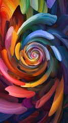 Wall Mural - vibrant abstract spiral design featuring dynamic swirls of color, perfect for backgrounds, art proje