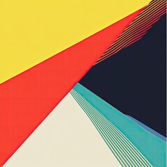 Wall Mural - Vibrant geometric abstract design with bold colors, showcasing a modern aesthetic and dynamic visual appeal for creative projects.