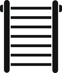 Sticker - Simple black icon of a modern electric heated towel dryer for warming and drying towels