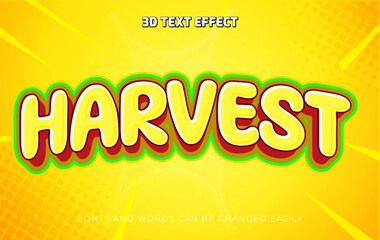 Wall Mural - Harvest cartoon 3d editable text effect style