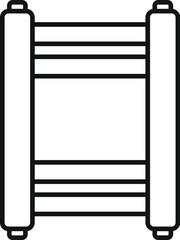 Poster - Simple line icon representing a modern electric heater, ideal for depicting home heating, energy efficiency, or interior design concepts