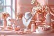 © kurostd - Sophisticated Still Life of Peach-Colored Jewelry