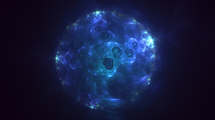 Wall Mural - 3D manual rendering abstract colorful fractal light background. Its not AI Generatd illustration.