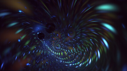 Wall Mural - 3D manual rendering abstract colorful fractal light background. Its not AI Generatd illustration.