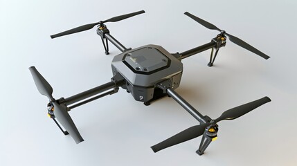 An image of a drone equipped with obstacle avoidance sensors, isolated on a white backdrop to showcase its advanced navigation technology.