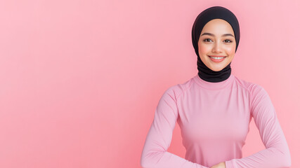 Malay fitness athlete woman exercising workout isolated with copy space