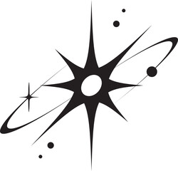 Wall Mural - line icon of star. y2k shiny element. sparkles and glitter symbol. retro graphic of minimal figure. 