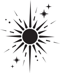 Wall Mural - line icon of star. y2k shiny element. sparkles and glitter symbol. retro graphic of minimal figure. 