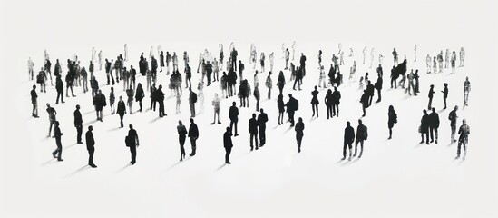 Poster - Silhouettes of People in a White Space