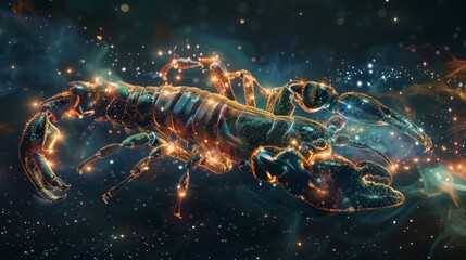 Poster - Scorpio Constellation: A Cosmic Dance of Light and Stardust