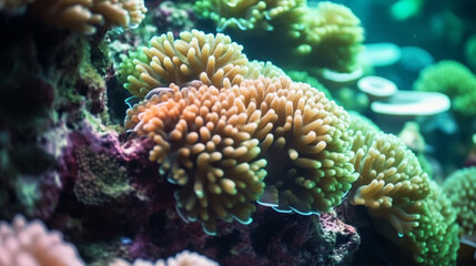 Poster - Underwater Scene With Coral Reef And Exotic Fishes