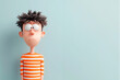 © carolina - Sad stressed disappointed cartoon character young man male boy person wearing shirt and sweater in 3d style design on light background.